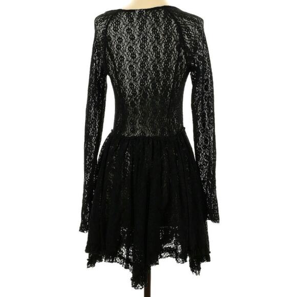 Free People Black Witchy Skater Goth Sheer Dress - Picture 3 of 5